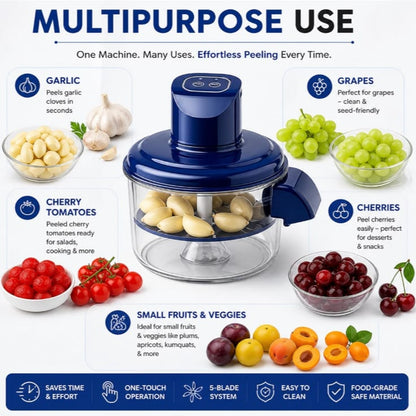 Peel in Seconds ! Smart Automatic Vagetabls Garlic & Fruit Peeling Machine